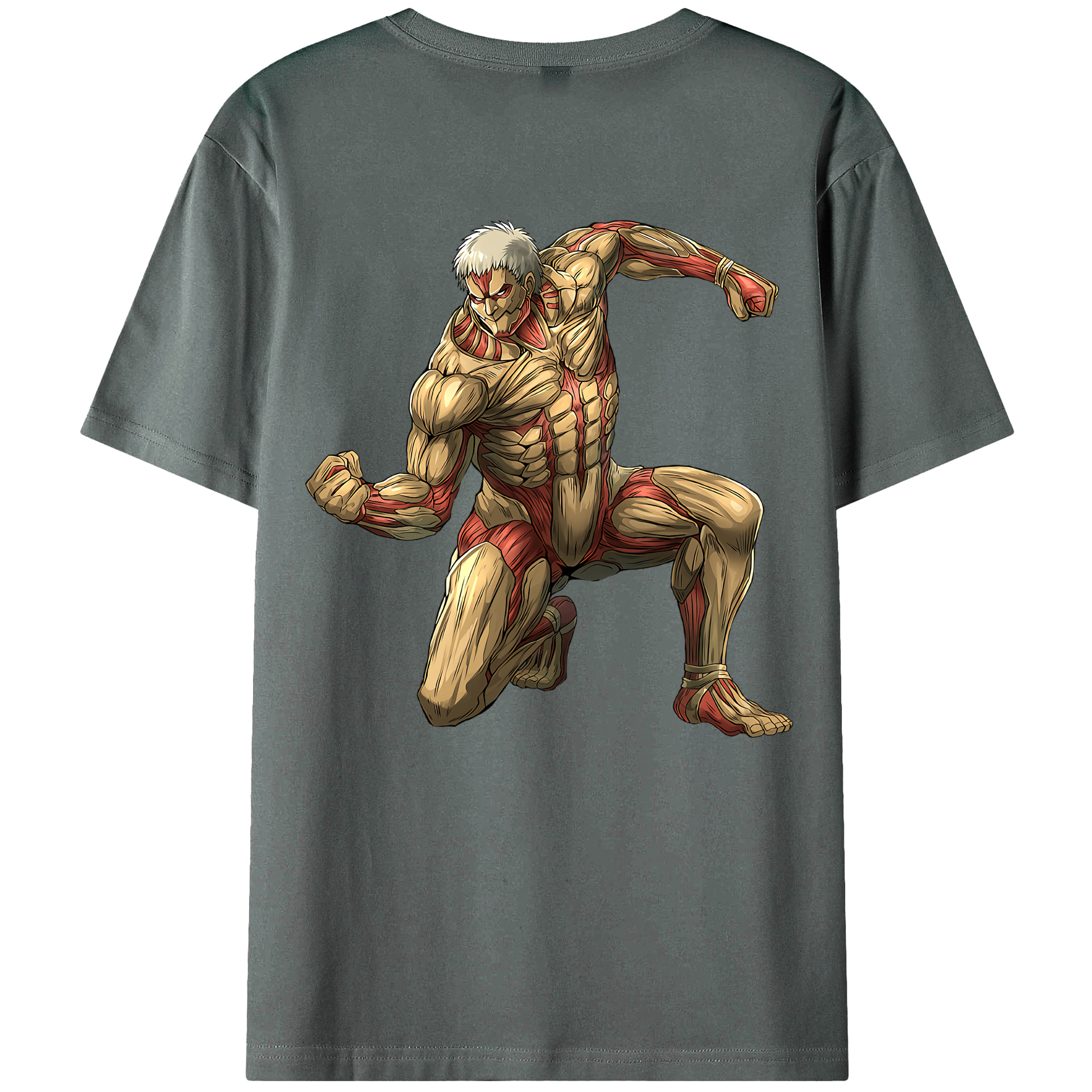 （画像用） 進撃の巨人 Attack on Titan 綿100％ メンズ半袖Tシャツ（バックプリント） 通気性
